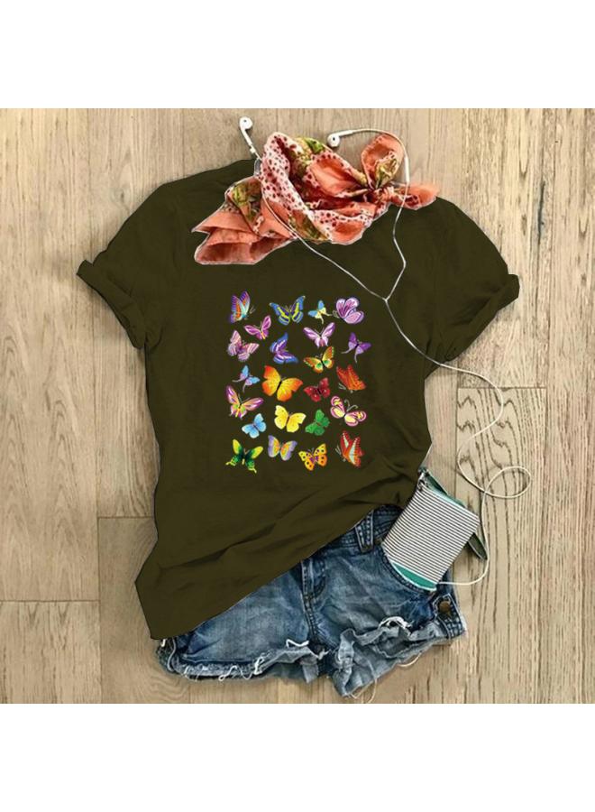 VUELO Spot Independent Station Loose Crew Neck Creative Short Sleeve T-shirt For Women - Image 4