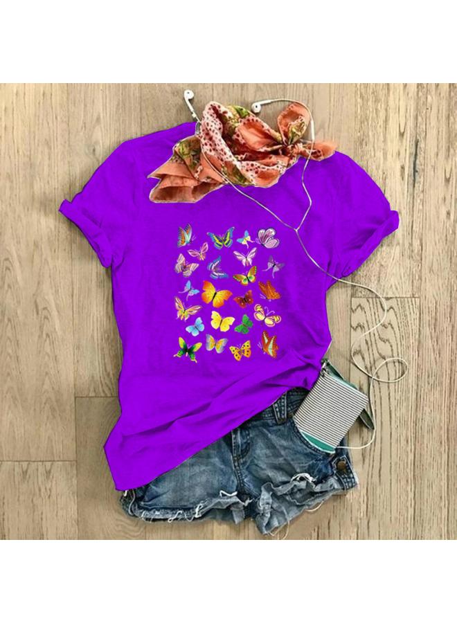 VUELO Spot Independent Station Loose Crew Neck Creative Short Sleeve T-shirt For Women - Image 5