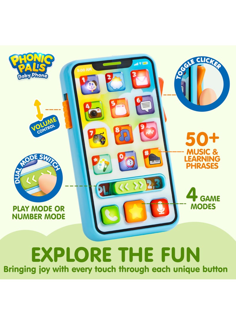 JOYIN JOYIN Baby Toys 6-12 Months - Cell Phone with 4 Game Modes & 50+ Music and Learning Phrases, Educational Toys for Toddlers 1-3, Kids Pretend Play Phone Birthday Gifts for Girls Boys Age 1 2 3 Year Old  - Image 2