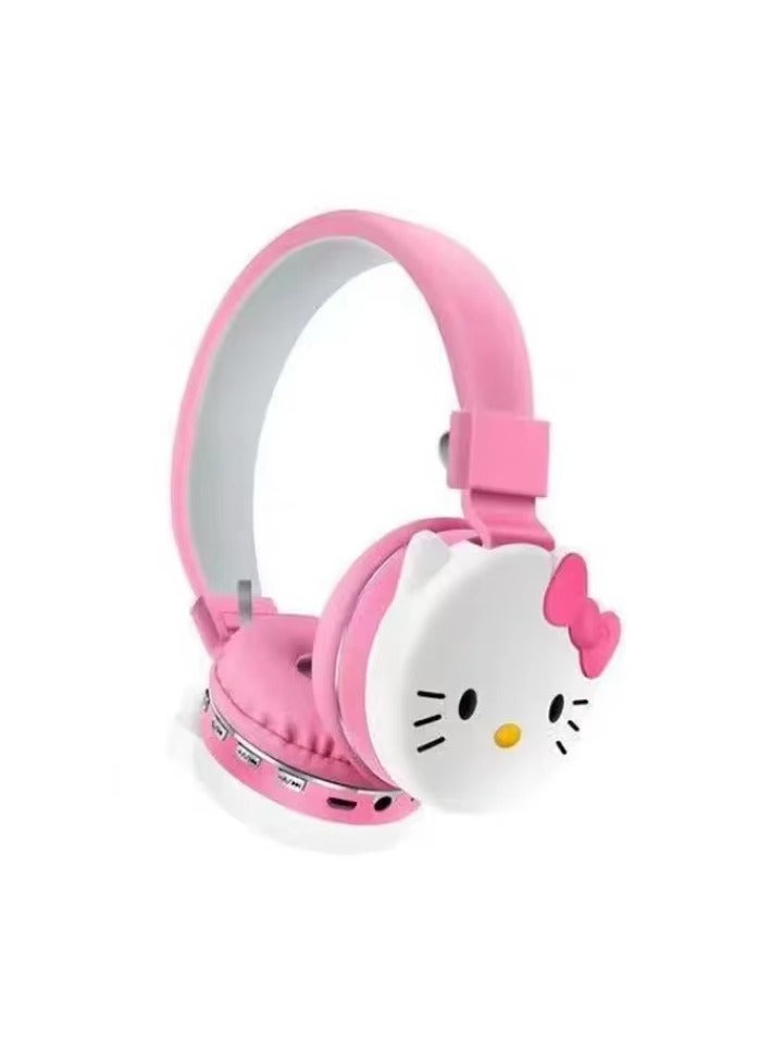 Hello Kitty Kids' Wireless Hello Kitty Headphones 【Cute Cartoon Design】 【Bluetooth Kids' Headphones】 For Girls; Comfortable and Lightweight Pink Bluetooth Headphones with MP3 and FM Support - Image 1