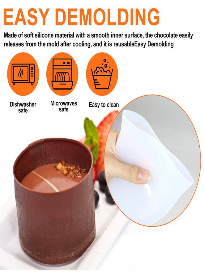 Bcautay 6 Pcs Silicone Cups for Melting Chocolate Silicone Measuring Cups with Scale Pouring Spout for DIY Chocolate Cake Strawberries Treats - Image 3