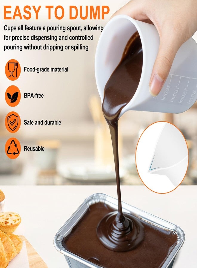 Bcautay 6 Pcs Silicone Cups for Melting Chocolate Silicone Measuring Cups with Scale Pouring Spout for DIY Chocolate Cake Strawberries Treats - Image 5