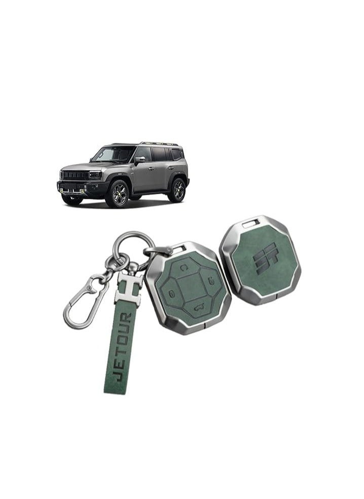 Generic Jetour Traveler T2 Metal Key Cover Full Protection Stylish Key Ring Perfect for Car Keys Durable & Elegant Design  - Image 1