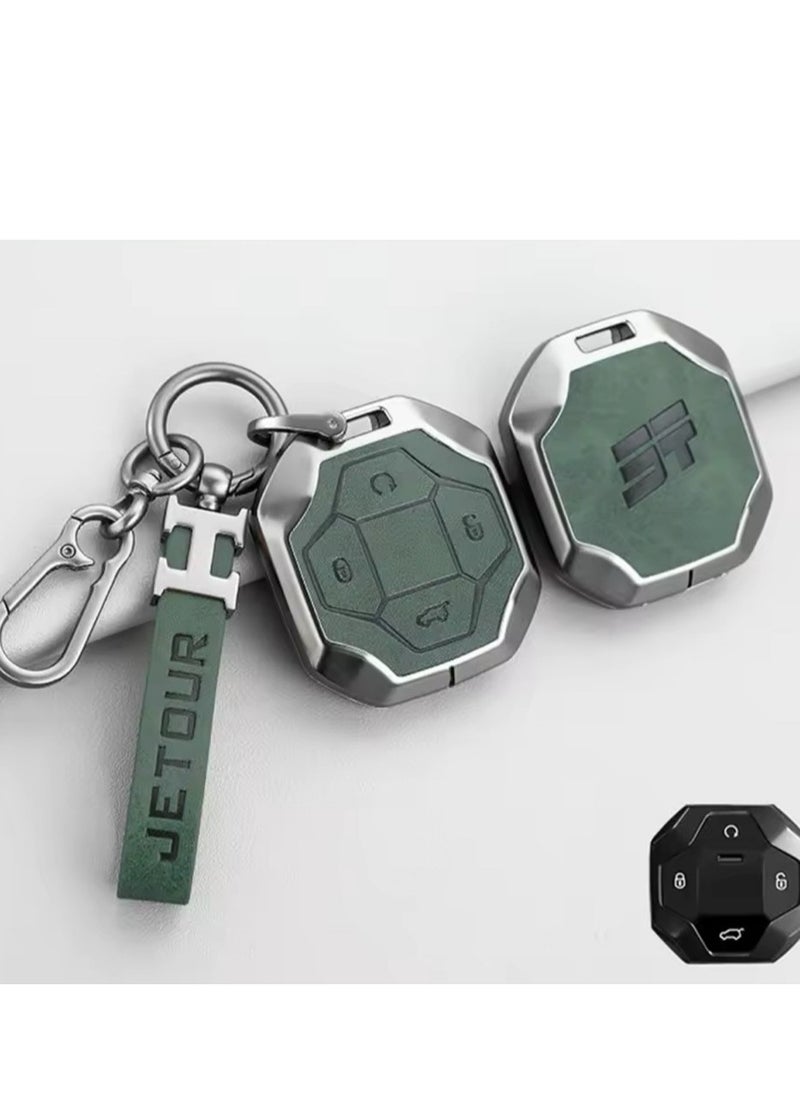 Generic Jetour Traveler T2 Metal Key Cover Full Protection Stylish Key Ring Perfect for Car Keys Durable & Elegant Design  - Image 3