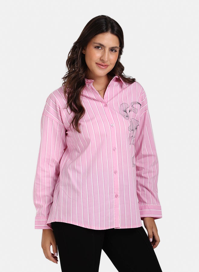 Clue Striped Floral Print Shirt - Image 2