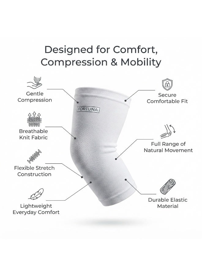 Fortuna Elasticated Elbow Support, Breathable Compression Elbow Sleeve for Everyday Support & Sports Activities - Image 3