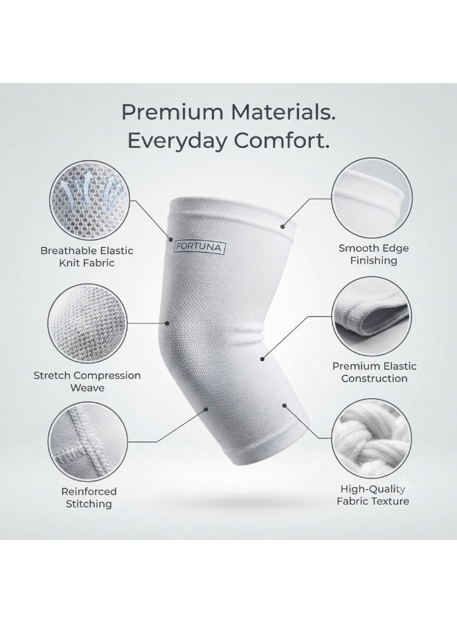 Fortuna Elasticated Elbow Support, Breathable Compression Elbow Sleeve for Everyday Support & Sports Activities - Image 4