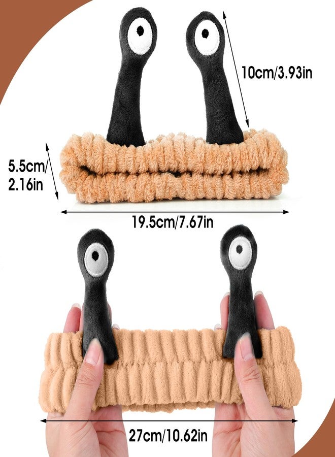 Molain Headbands for Women, Cute Palm and Snail Spa Headbands, Coral Fleece Skincare Headband, Elastic Makeup Headband, Fun Hair Band for Washing Face, Shower, Beauty, and Skincare(Brown&Black) - Image 2