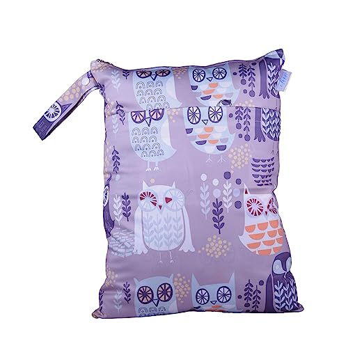 Chic Buddy Waterproof Wet Bag, Swimming Bag for Kids and Adults - Reusable Dry Bag for Travel, Beach, Pool, Gym, Diapers, Wet Swimsuits, Toiletries (ELF OWL, 30x40cm,Double Compartment) - Image 1