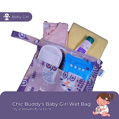 Chic Buddy Waterproof Wet Bag, Swimming Bag for Kids and Adults - Reusable Dry Bag for Travel, Beach, Pool, Gym, Diapers, Wet Swimsuits, Toiletries (ELF OWL, 30x40cm,Double Compartment) - Image 3