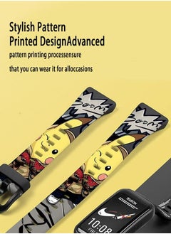 X-level Compatible with Honor Band 6/7 Huawei Band 6/6 Pro Lovely Cartoon Band Lovely Style Replacement Strap Soft Silicone Chic Cartoon Design Pattern Sports Bands for Honor Band 6/7 Huawei Band 6/6 Pro  - Image 4