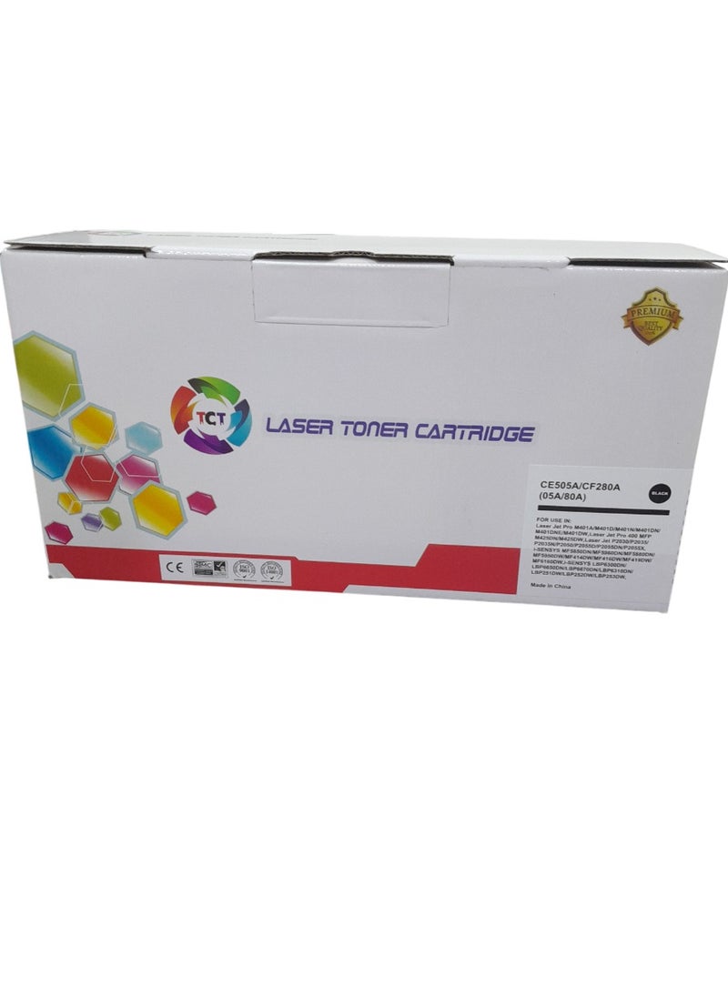 TCT - Toner Cartridge Compatible 05A CF505A and 80A for HP LaserJet Pro 400 M410 M401D M401A M401N M401DN M401DW M425DW M425DN and P2030 P2035 P2035N P2050 P2055D P2055DN P2055 - Image 1