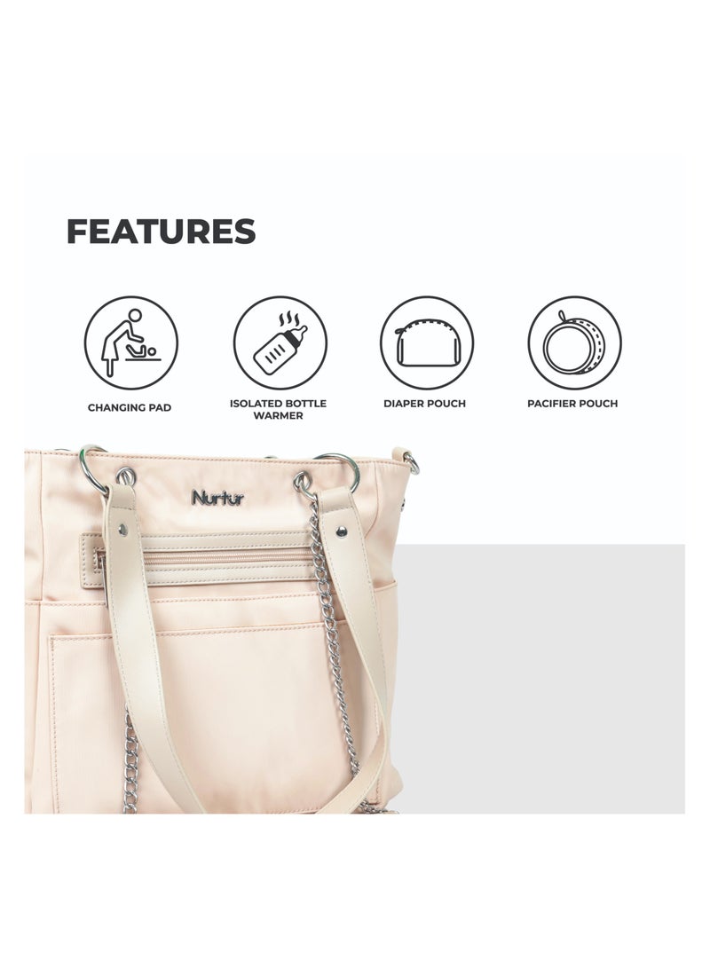 Nurtur Maternity Diaper Bag Fashion Bagpack Bag Multifunction Travel Bag with insulator bottle insulator pocket, Organizer, Pacifier pouch, Long Handle -Tan - Image 2
