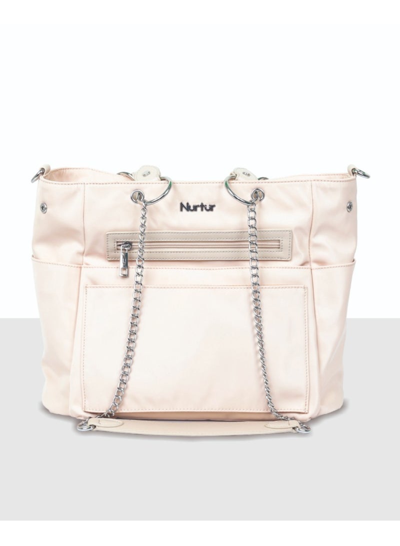Nurtur Maternity Diaper Bag Fashion Bagpack Bag Multifunction Travel Bag with insulator bottle insulator pocket, Organizer, Pacifier pouch, Long Handle -Tan - Image 1