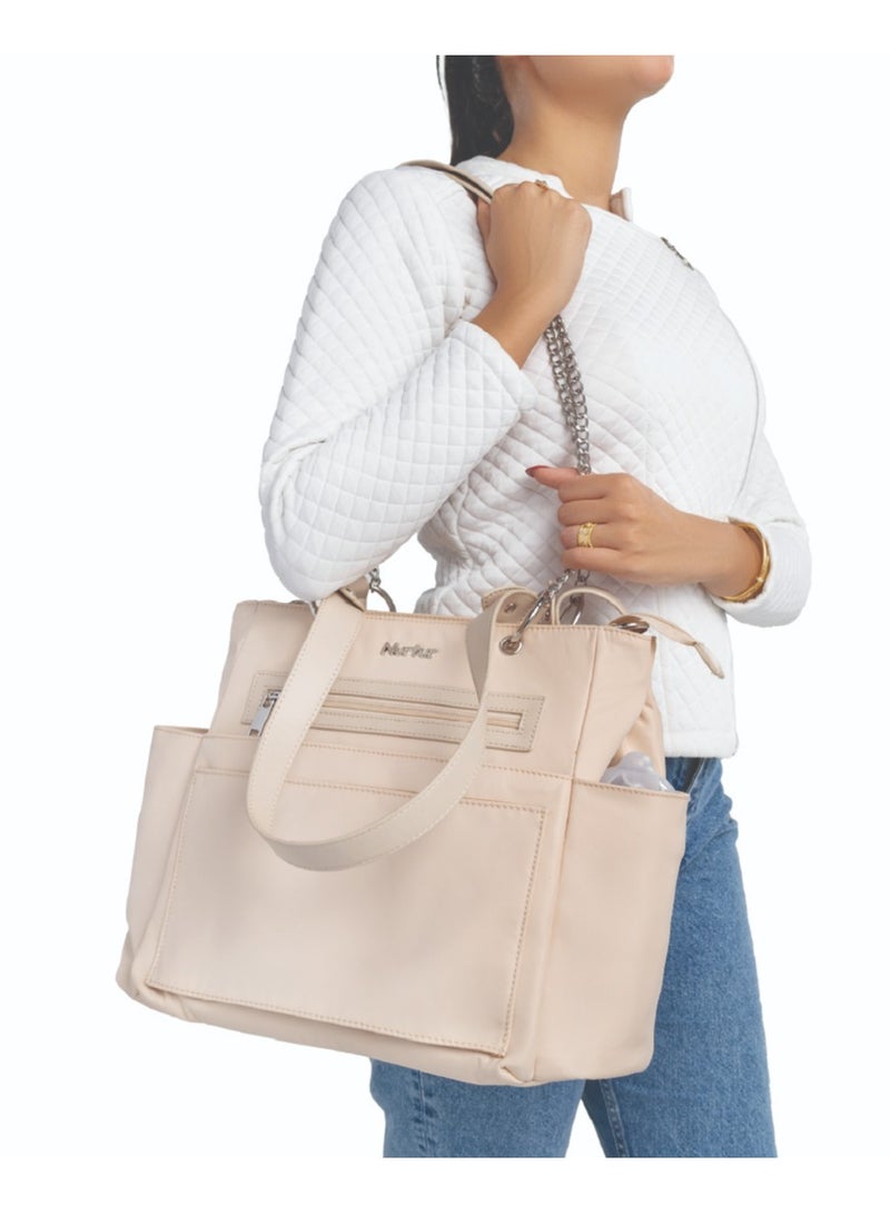 Nurtur Maternity Diaper Bag Fashion Bagpack Bag Multifunction Travel Bag with insulator bottle insulator pocket, Organizer, Pacifier pouch, Long Handle -Tan - Image 4