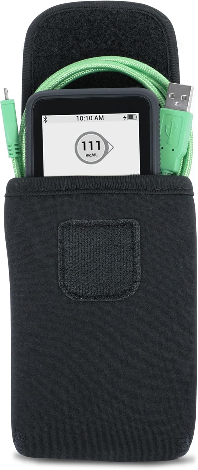 USA Gear USA Gear Large Continuous Glucose Monitor Receiver Belt Case Compatible with Dexcom G7 Receiver, Dexcom G6, and More CGM Glucose Monitor Devices - Flexible Neoprene with Scratch Resistant Interior
