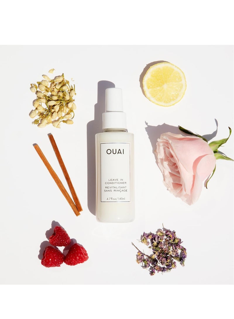 Ouai leave In conditioner - multitasking heat protectant spray for hair - prime hair for style, smooth flyaways, add shine & use as detangling spray - no parabens, sulfates orphthalates (4.7 oz) - Image 4