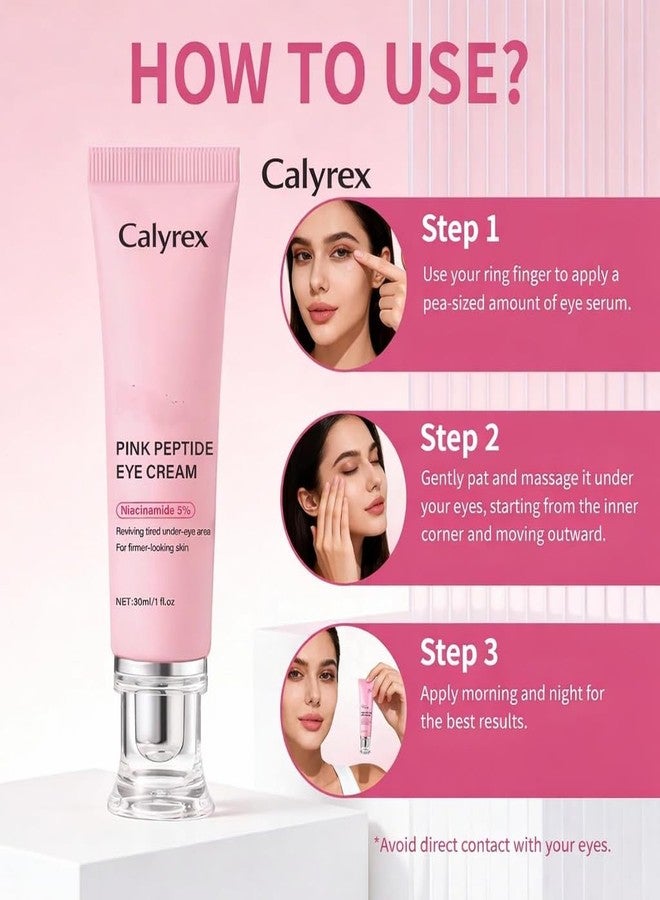 Calyrex PDRN Pink Peptide Eye Cream,Under Eye Cream For Dark Circles with Niacinamide, Retinol & Hyaluronic Acid to Fight Fine Lines,Wrinkles,Puffiness And Bags Under Eyes,Korean Skin Care - Image 4