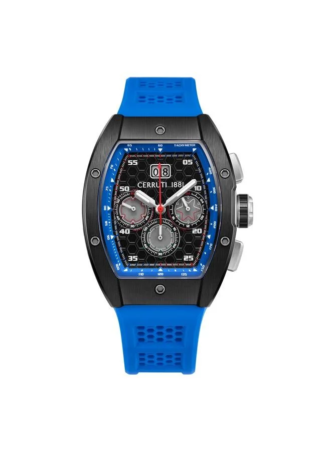 CERRUTI 1881 Cerruti 1881 Ovaro Analog Black Watch For Men Sapphire Coated Curve Glass And Silicone Strap 51mm Water Resistant 5 ATM - CIWGO0042401