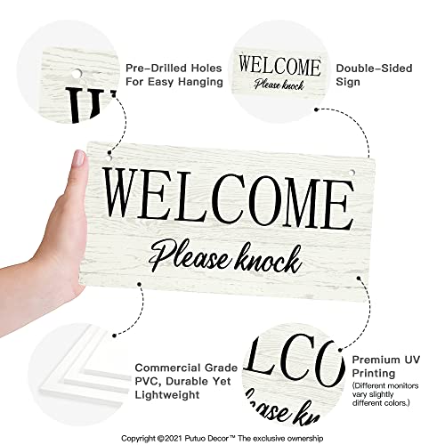 Putuo Decor Meeting in Progress Please Do Not Disturb Door Sign, Reversible Double Sided Sign for Business, Office, 10x5 Inches PVC Hanging Plaque - Image 3
