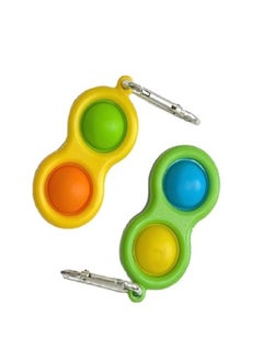 Toyland 2 Pcs Simple Dimple Sensory Fidget Keychain Toy Assorted Color  - Image 2