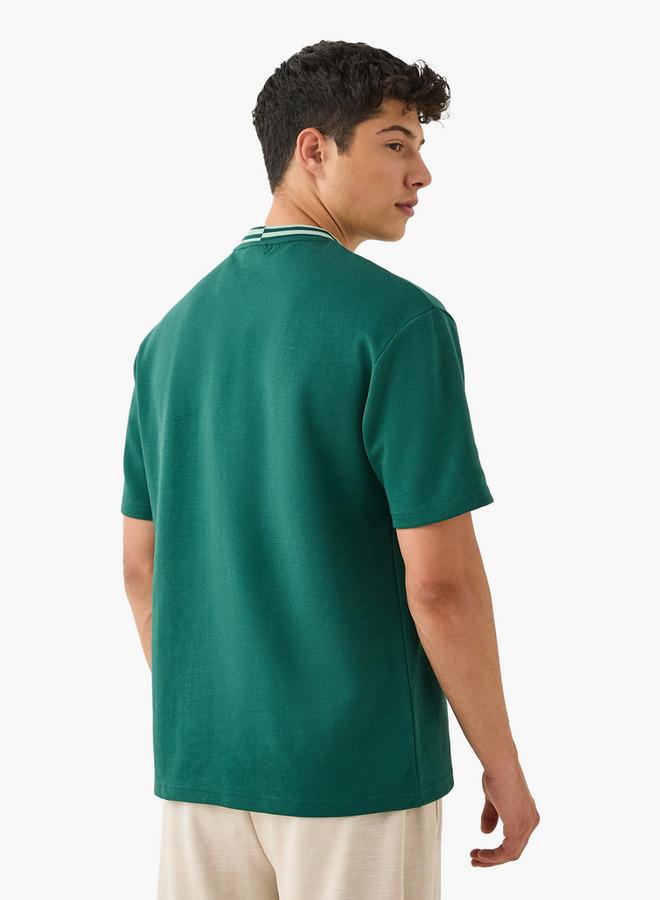 Kappa Logo Print T-shirt with Contrast Trim - Image 3