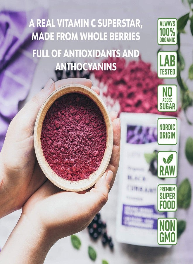 LOOV Blackcurrant Powder Organic, Rich in Anthocyanin and Vitamin C, Made from 100% Whole Blackcurrants, Freeze Dried, 4 oz, Raw, Grown in Northern Europe, 14-day Supply, USDA/EU Certified Organic - Image 4