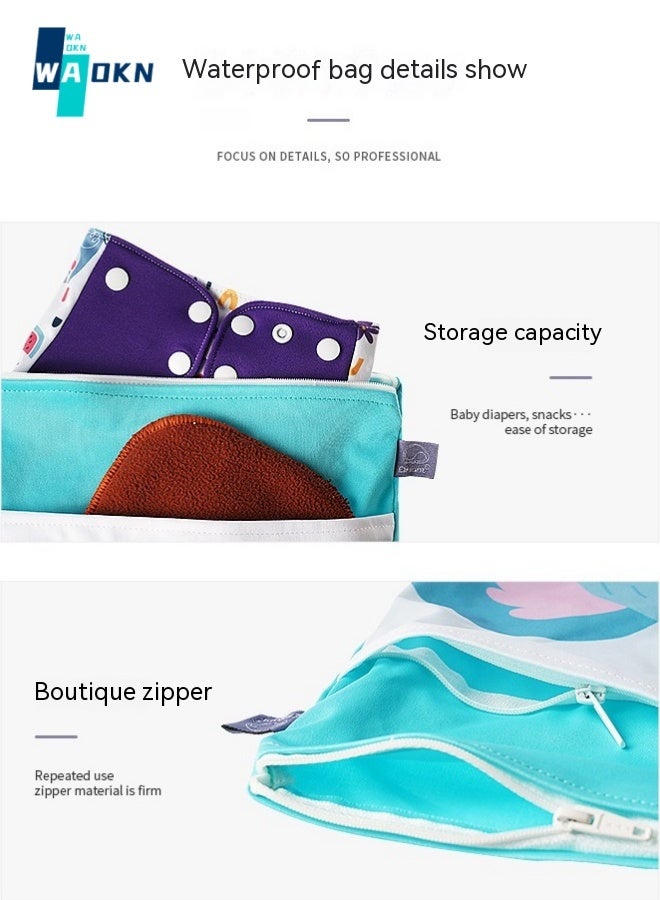 WAOKN Portable PUL Laundry Bag – Suitable for Hotel & Travel DE Foldable Washing Storage Bag – Lightweight and Compact Eco-friendly Camping Diaper Bag (30*40cm)  - Image 2