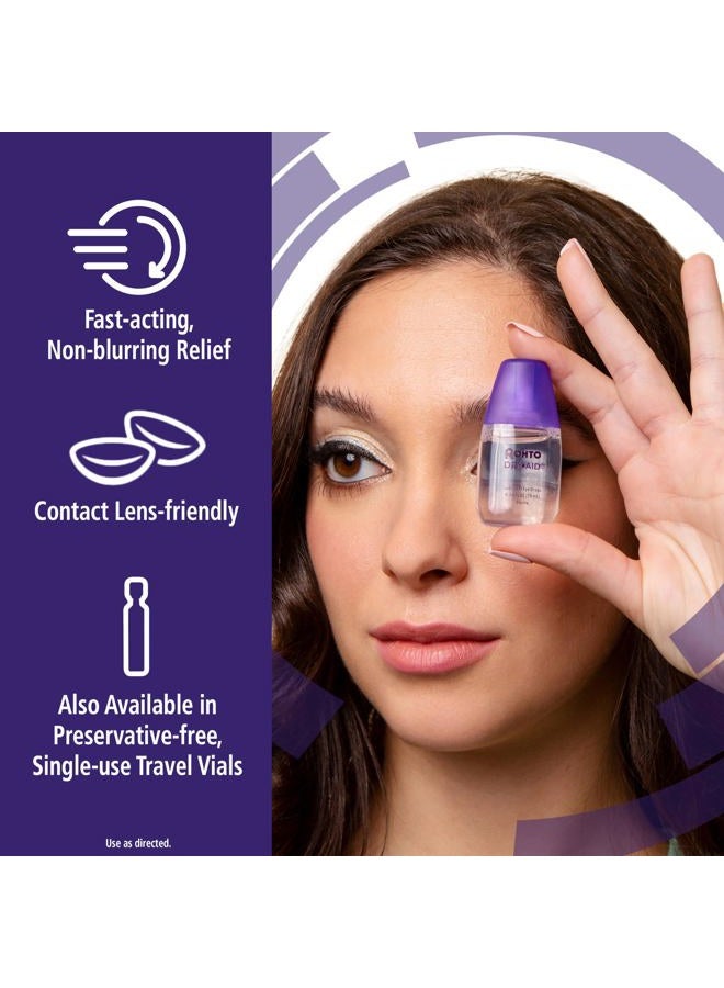 Rohto Dry Aid Lubricant Eye Drops, Fast Relief for Dry Eyes, Long-Lasting Hydration, Dry Eye Symptom Relief, Moisturizing and Soothing Eye Drops for Dry Eyes, Contact Lens-Friendly, 0.34 fl oz  - Image 2