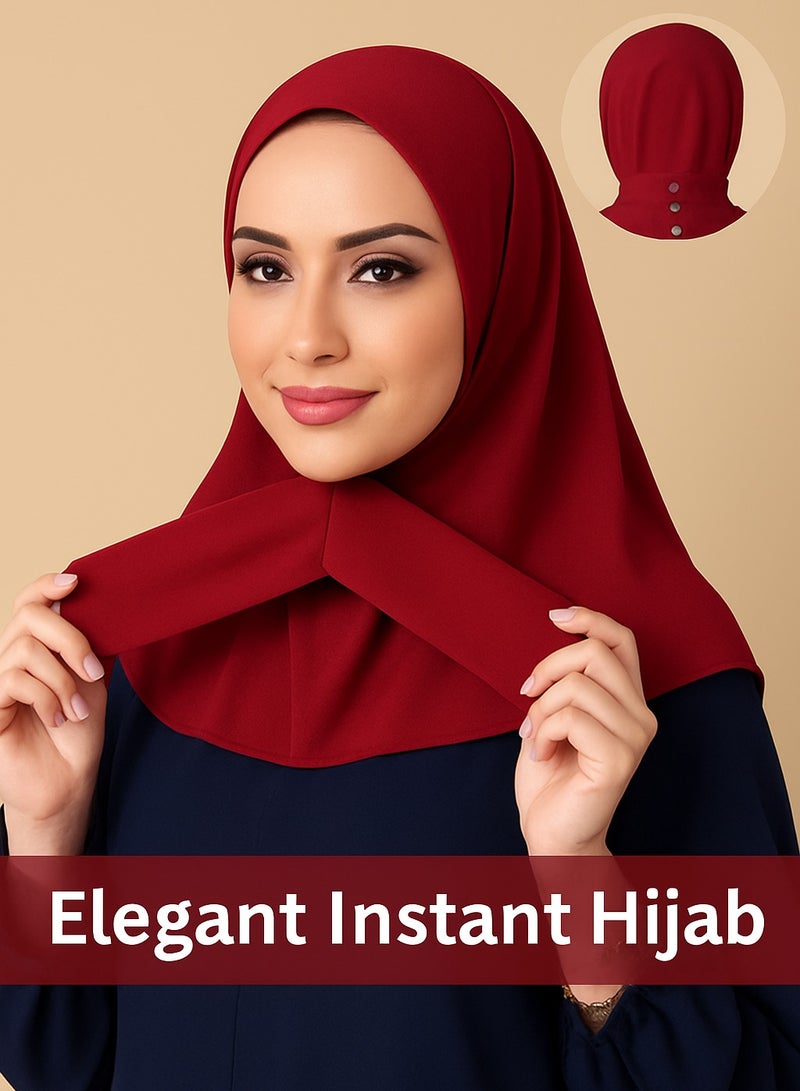 رينفينتي حجاب فوري للنساء – حجاب رأس بغطاء كامل وخفيف الوزن وقابل للتنفس مزود بحبل شد قابل للتعديل وسناب مضاد للانزلاق – مثالي للمناسبات الرسمية والكاجوال والرياضة والفعاليات. - Image 1