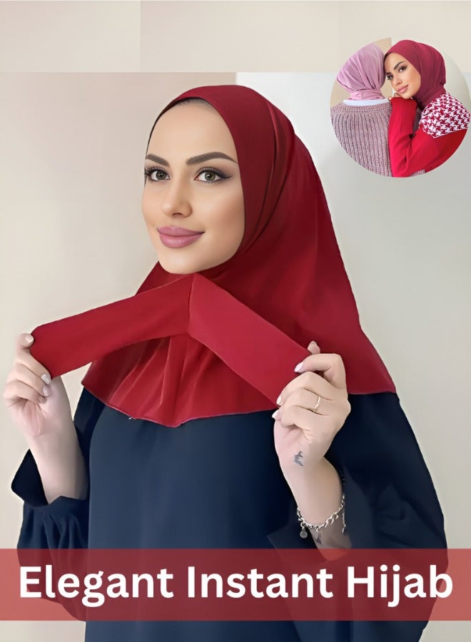 Ringfinity Elegant Instant Hijab for Women - Breathable Full Coverage Headscarf with Adjustable Drawstring & Non-Slip Snap Closure - Lightweight Polyester Scarf for UAE Heat, Ramadan, Workouts, or Special Occasions - Image 1