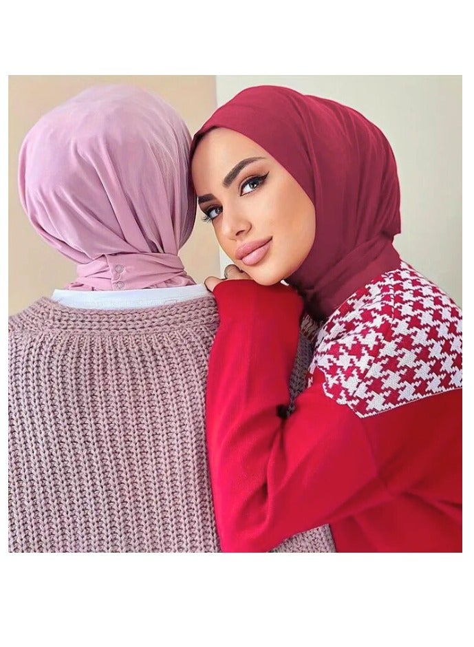 Ringfinity Elegant Instant Hijab for Women - Breathable Full Coverage Headscarf with Adjustable Drawstring & Non-Slip Snap Closure - Lightweight Polyester Scarf for UAE Heat, Ramadan, Workouts, or Special Occasions - Image 3