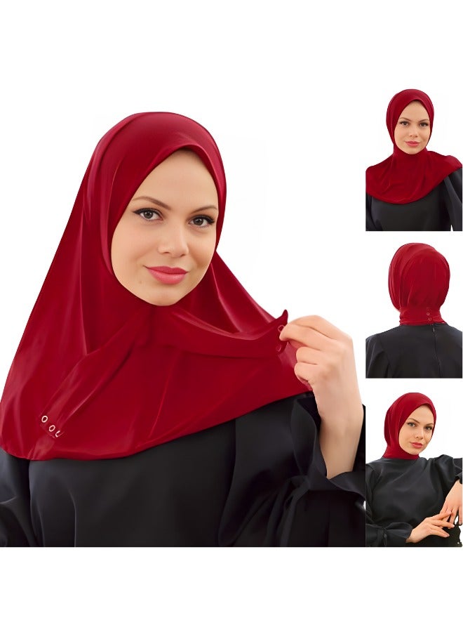 Ringfinity Elegant Instant Hijab for Women - Breathable Full Coverage Headscarf with Adjustable Drawstring & Non-Slip Snap Closure - Lightweight Polyester Scarf for UAE Heat, Ramadan, Workouts, or Special Occasions - Image 4