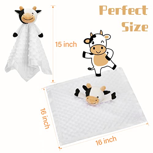 Pro Goleem Cow Security Blanket Soft Loveys for Babies for Boys and Girls Newborn Lovie Infant Blankie Cow Baby Stuff Baby Snuggle Toy Stuffed Animal Baby Gifts 16 Inch - Image 5