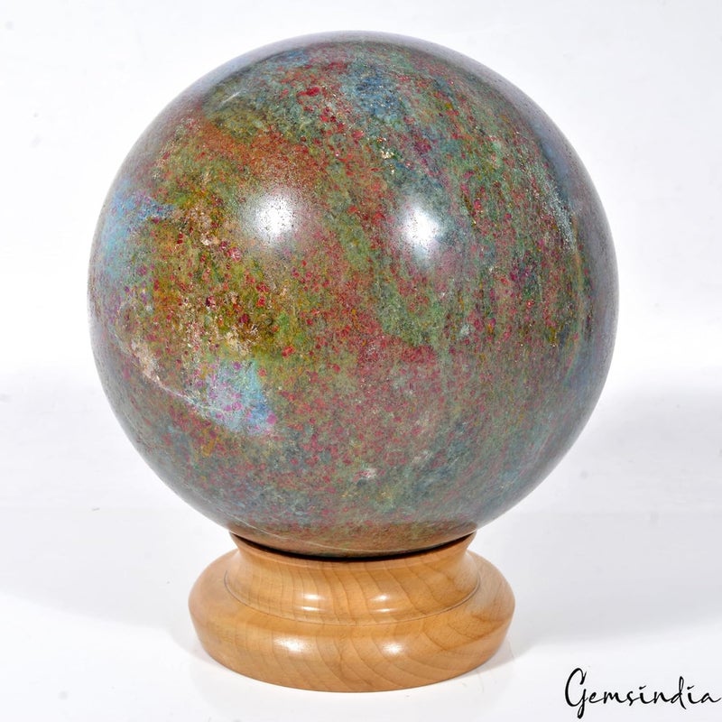 gemsindia Large Rare 6 AAA Grade Polished Ruby Fuchsite Sphere Crystal Healing Gem 68 Kg - Image 2