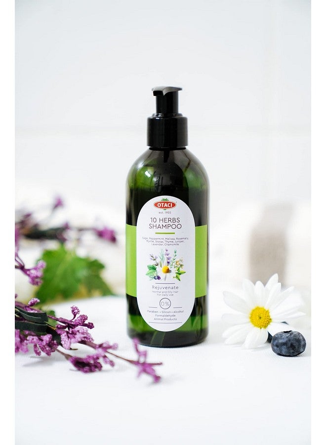 OTACI 10 Herbs Rejuvenate Shampoo For Bright And Shiny Hair Sage Peppermint Melissa Rosemary Myrtle Storax Thyme Juniper Lavender Chamomile No Paraben No Silicon Herbal Shampoo For Normal And Oily Hair - Image 4