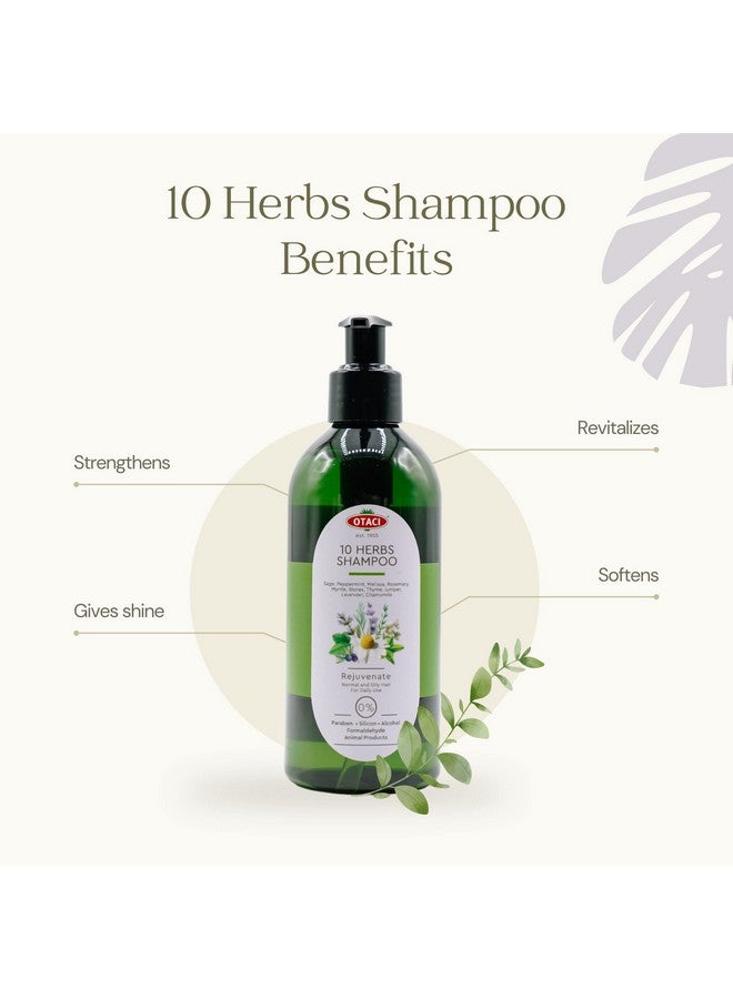 OTACI 10 Herbs Rejuvenate Shampoo For Bright And Shiny Hair Sage Peppermint Melissa Rosemary Myrtle Storax Thyme Juniper Lavender Chamomile No Paraben No Silicon Herbal Shampoo For Normal And Oily Hair - Image 5