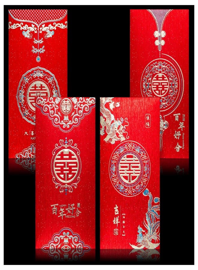 GDZRDFLH 8 pcs Chinese Red Envelopes Wedding Large Red Pocket Packet Cute HongBao Paper Lucky Money Envelope for Wedding Newlyweds Bride Groo - Image 1