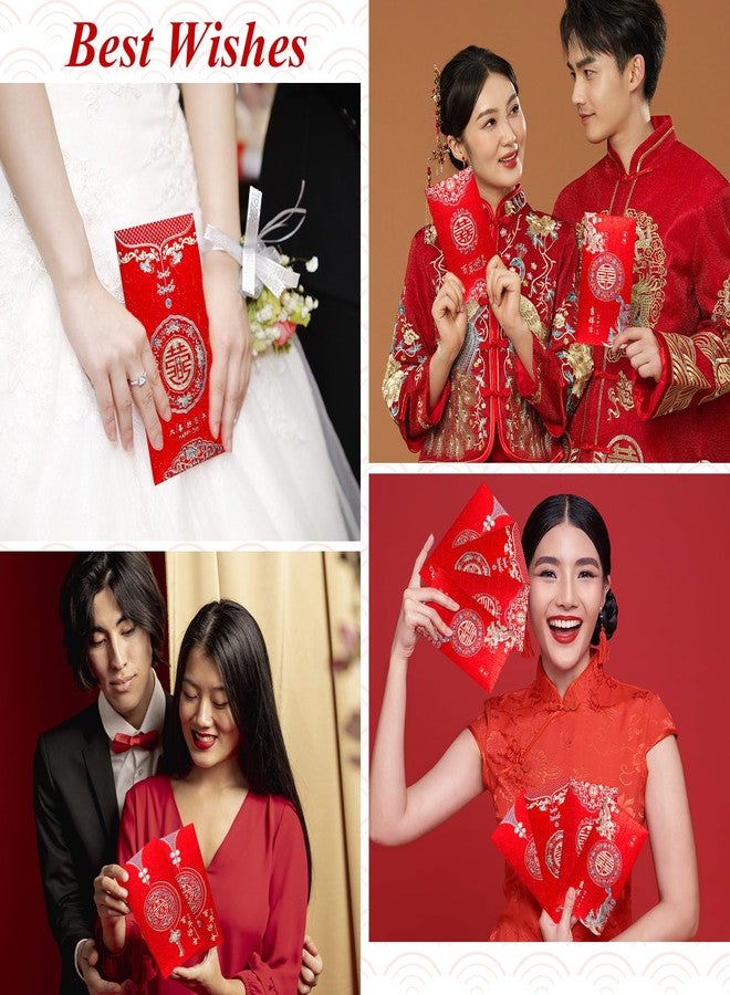 GDZRDFLH 8 pcs Chinese Red Envelopes Wedding Large Red Pocket Packet Cute HongBao Paper Lucky Money Envelope for Wedding Newlyweds Bride Groo - Image 4