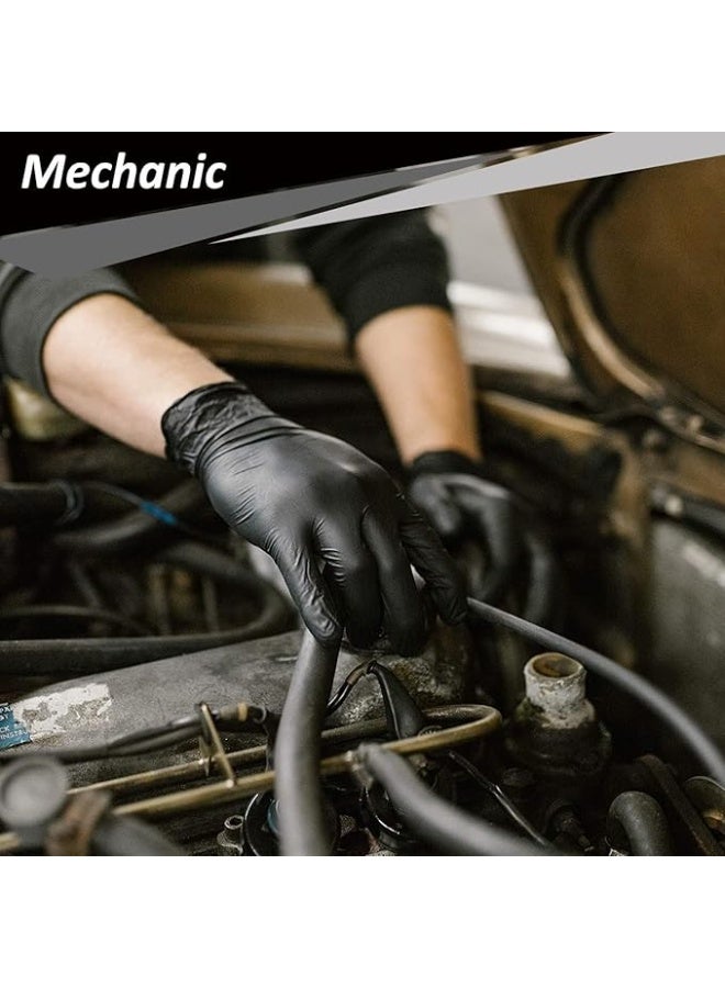 قفازات نتريل سوداء فاخرة للاستخدام مرة واحدة – عبوة 100 قطعة فائقة القوة – خالية من اللاتكس والبودرة – حماية احترافية للفحص والاستخدامات المتعددة - Image 5