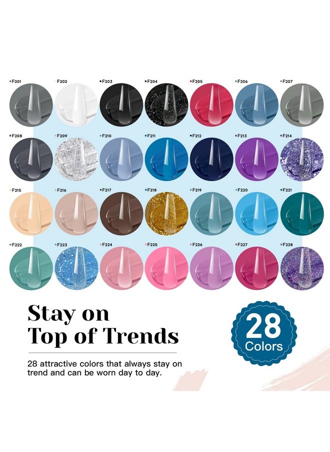 JEWHITENY 28 Colors Poly Nail Gel Kit Nude Pink Pink Blue Yellow Purple Glitter All In One Poly Extension Gel Starter Kit Poly Nail Gel Kit With U V Light Base Top Coat Gift For Women  - Image 3