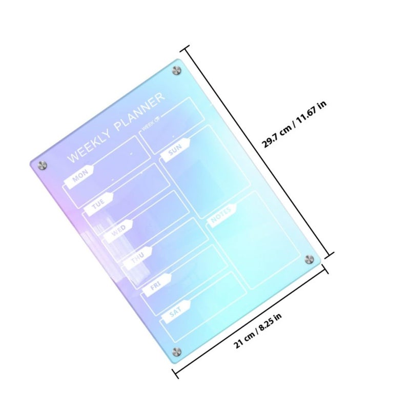 Acrylic Magnetic Dry Erase Board 7pcs Set with Markers for Refrigerator Wall Planning - Image 3