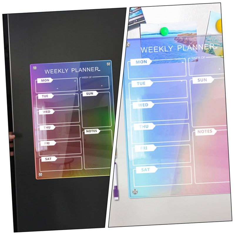 Acrylic Magnetic Dry Erase Board 7pcs Set with Markers for Refrigerator Wall Planning - Image 5