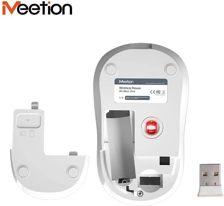 Meetion فأرة لاسلكية محمولة R545 باللون الوردي - Image 5