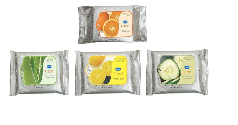 GINNI مناديل جيني كليا المنعشة المبللة - برتقال - عبوة من 30 - ورد - ليمون - خيار - عبوة من 3 - 10 مناديل في كل عبوة - إجمالي 60 مناديل - Image 1