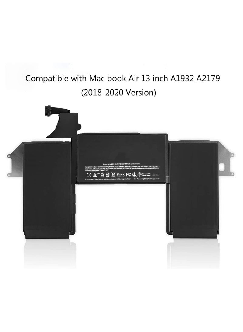 ماكس باور بطارية بديلة للكمبيوتر المحمول متوافقة مع بطارية الكمبيوتر المحمول A1965 لجهاز MacBook Air مقاس 13 بوصة A1932 A2179 إصدار 2018 2019 2020 (11.4 فولت 55 وات في الساعة/4800 مللي أمبير في الساعة) - Image 2