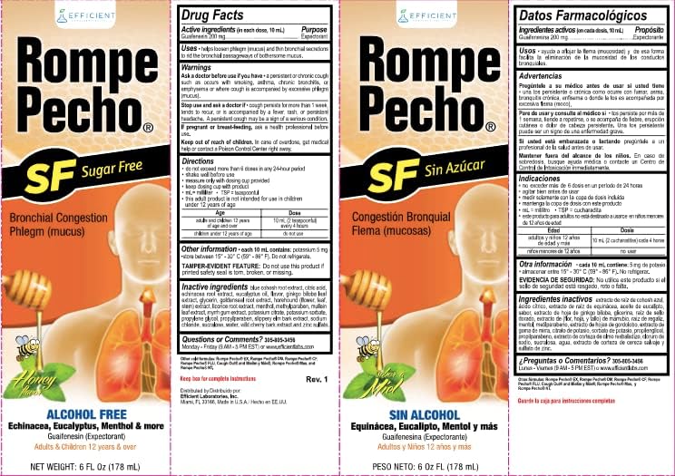 ROMPE PECHO شراب السعال البارد خالي من السكر 6 أونصات SF - Image 3