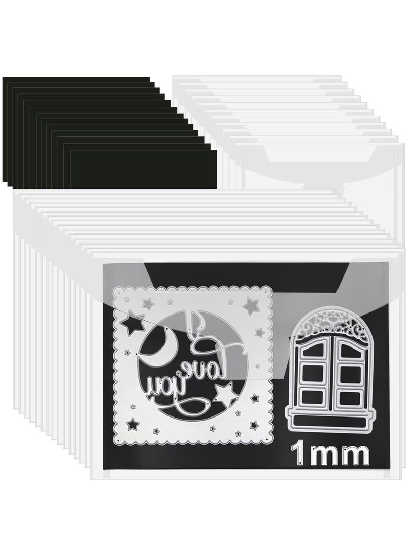 Unarty 28 PCS Die Cut Storage Envelopes with 1 mm Thick Magnetic Sheets for Die Storage 55 x 75 Inch Die Storage Pockets and Magnet Clear Stamp and Die Storage Pockets 