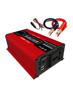 Quattro Voltage Converter 12 V 230 V 300 W / 4000 W, Inverter 12 V 230 V Converter Car Power Converter Converter Inverter (Red)