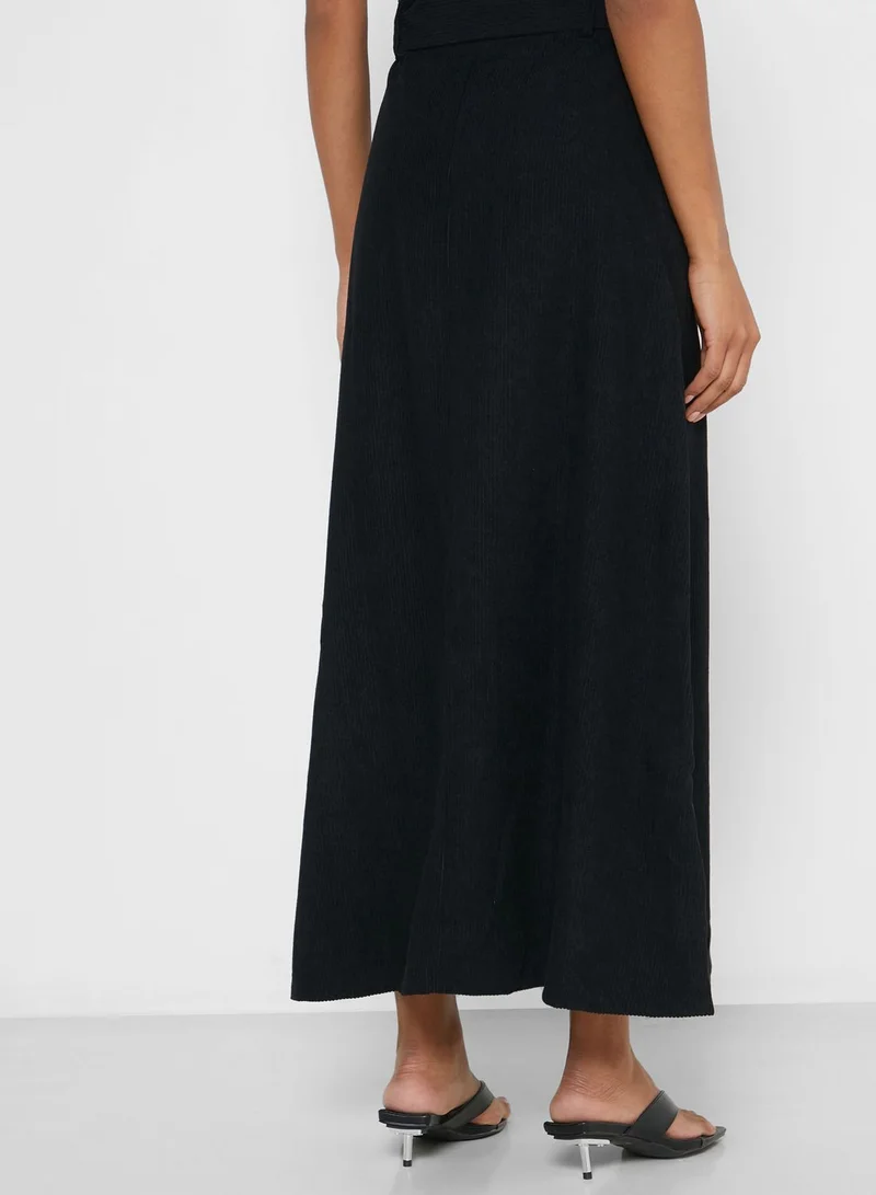 Ginger Button Down Belted Midi skirt